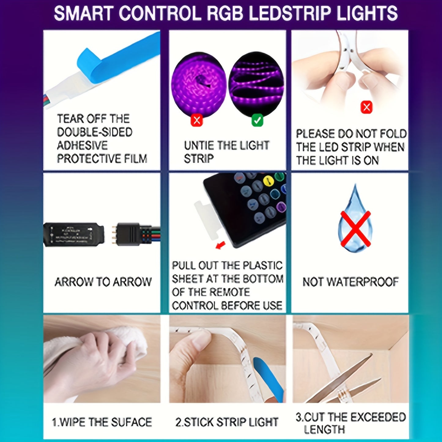 RGB LED Strip Lights with 22-Key Remote, USB Powered, Non-Rechargeable, Space-Themed, Multicolor Lighting for Home Decor, Ambient Mood Lighting for Christmas