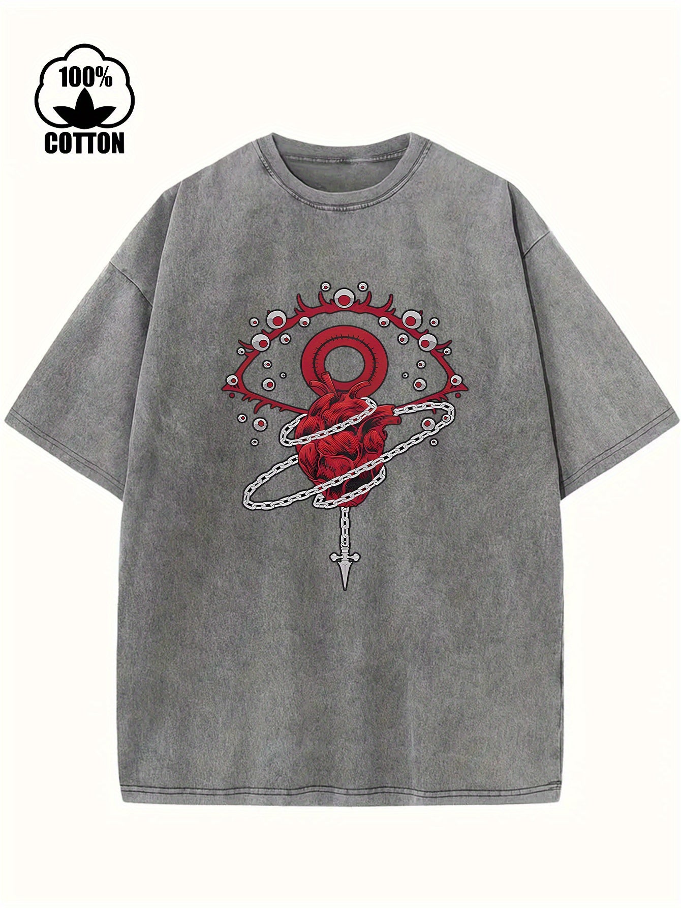 Pure Cotton Vintage Trendy Brand T-shirt, Short Sleeved Round Neck T-shirt, with A Certain Thickness Suitable for Summer Wearing T-shirt