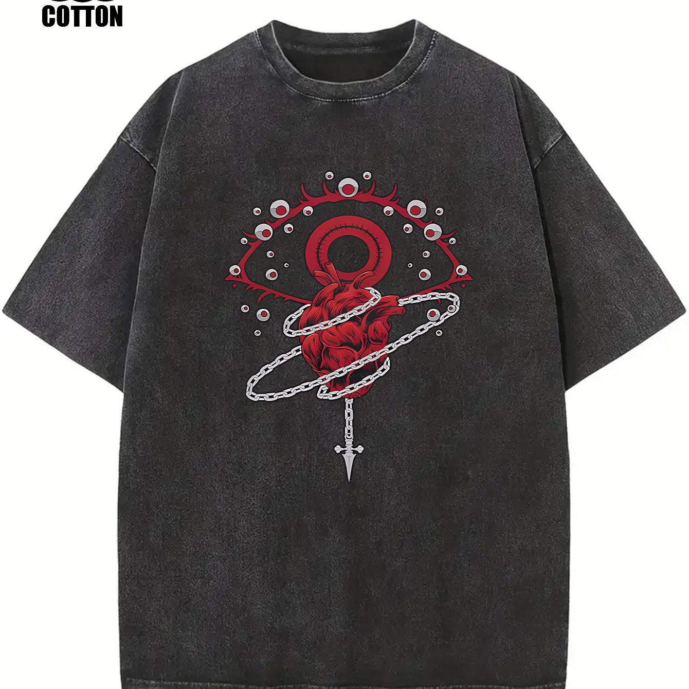 Pure Cotton Vintage Trendy Brand T-shirt, Short Sleeved Round Neck T-shirt, with A Certain Thickness Suitable for Summer Wearing T-shirt