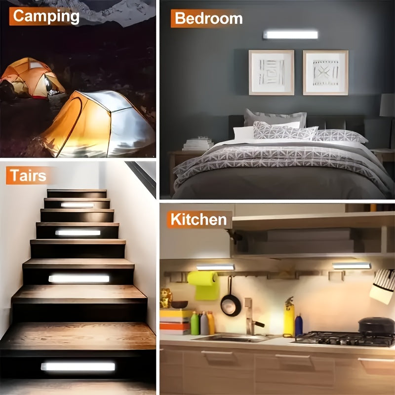 6 Motion Sensor Cabinet Lights, LED Closet Lights, USB Rechargeable Indoor Night Lights for Kitchen Wardrobe Cabinet Stairway Hallway Shelves