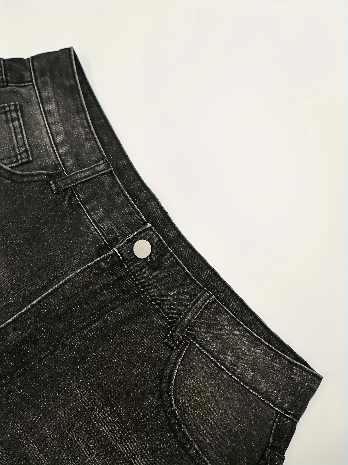 Men's Y2K-Inspired Black Loose Fit Jeans - Casual Street Style, Cotton Blend, Non-Stretch Denim