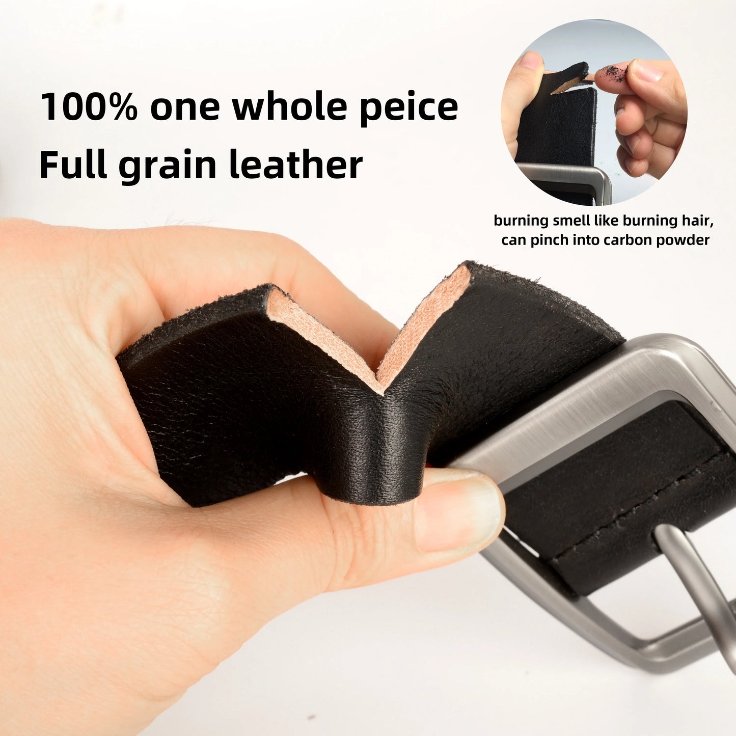 Drizzte Plus Size 100% Genuine Full Grain Leather Belts Black Belts for Big and Tall Men