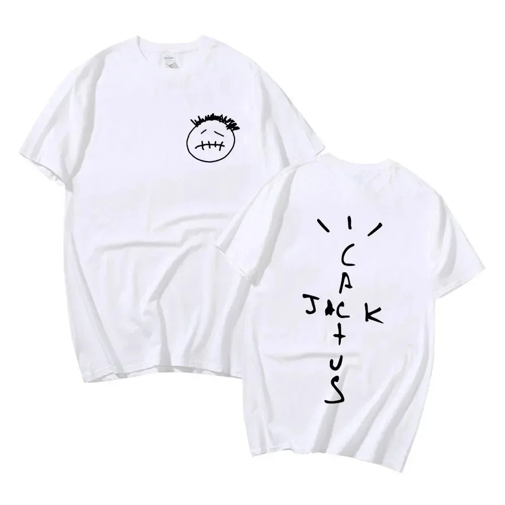 Rapper Cactus Jack Music Album T Shirts Men Women Fashion Hip Hop T Shirt Casual 100% Cotton Short Sleeve T-shirt Oversized Tops