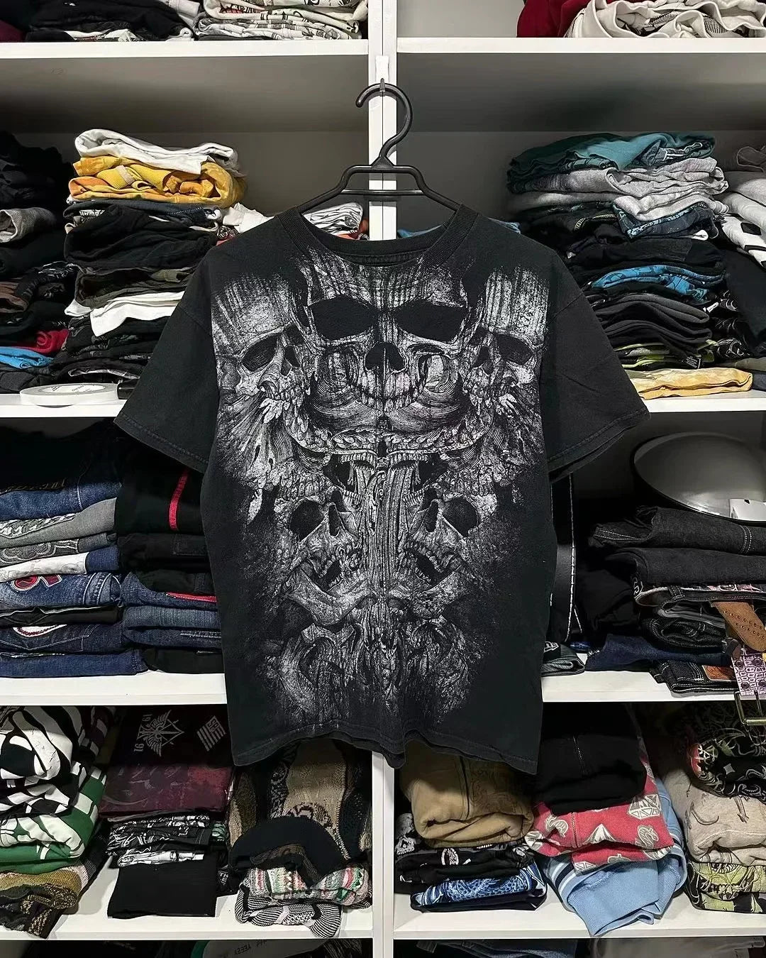 2000s Cyber Grunge Graphic T-shirt Y2K Star Skull Print Short Sleeve Tees Japanese Emo Vintage E girl Gothic T shirt Women Men