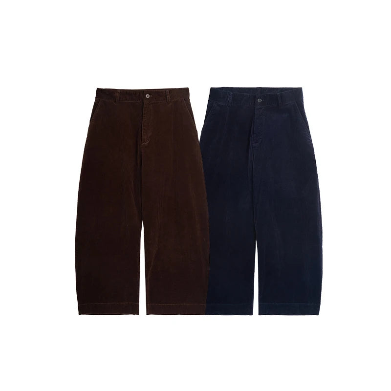 INFLATION Men's Corduroy Wide-Leg Pants Retro Japanese Cotton Loose Casual Trousers