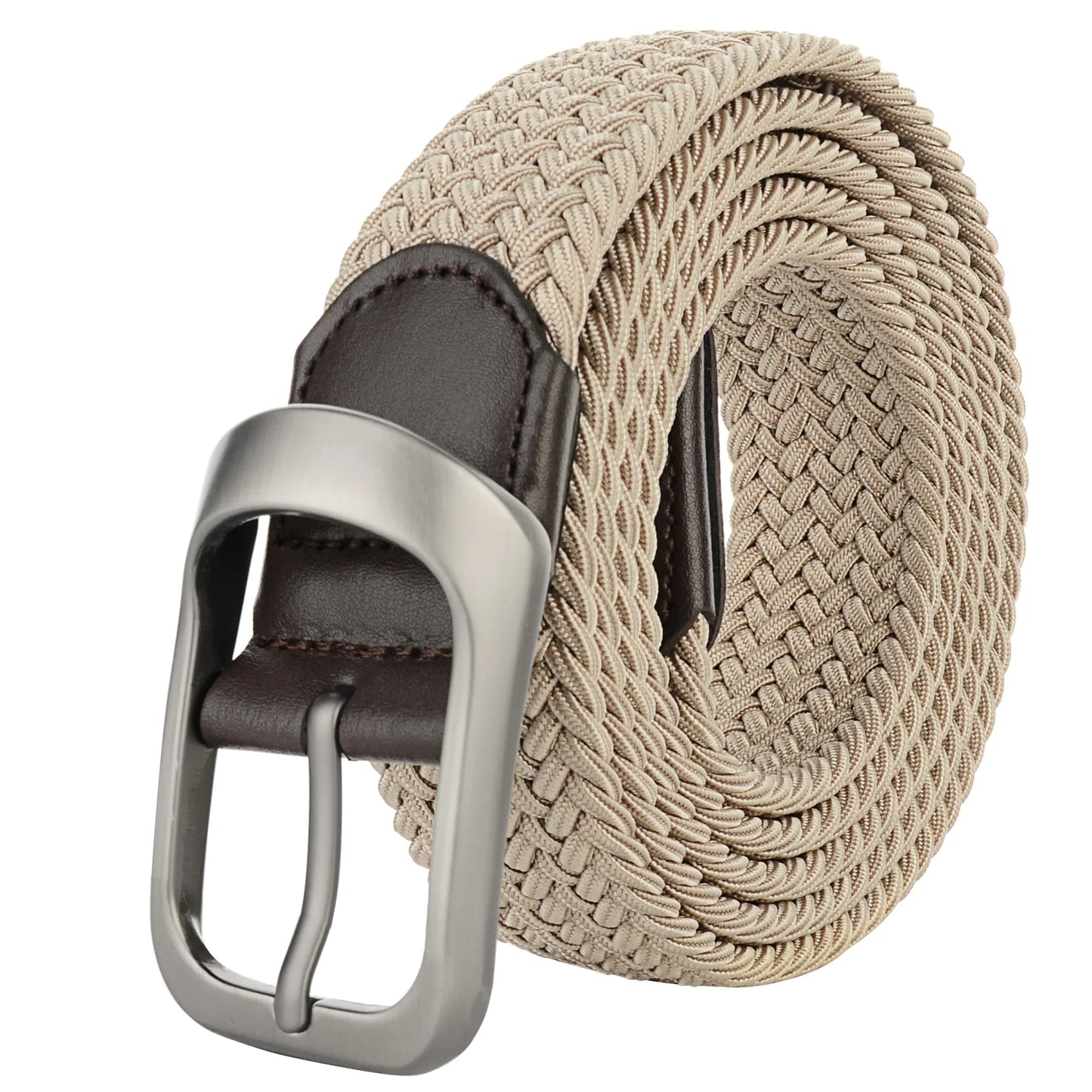 Drizzte Plus Size Belt 120cm To 190cm Large Big Mens Elastic Stretch Braided Casual Dress Black
