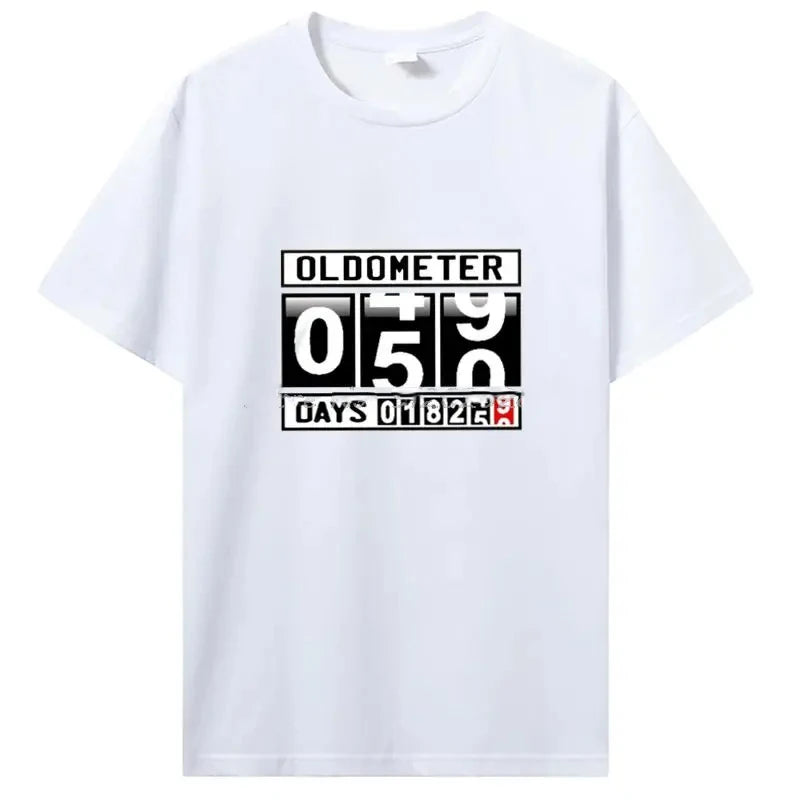 Oldometer 50 Years Old Men's T-shirt Funny Gag 50th Birthday Fifty Years 18250 Days Age Odometer Men's Tee CottonT Shirt 42851