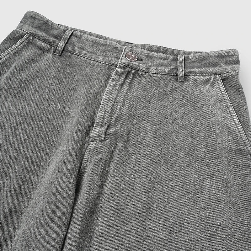 INFLATION Men's Washed Vintage Pants American Streetwear Loose-Fit Water-Washed Floor-Length Trousers