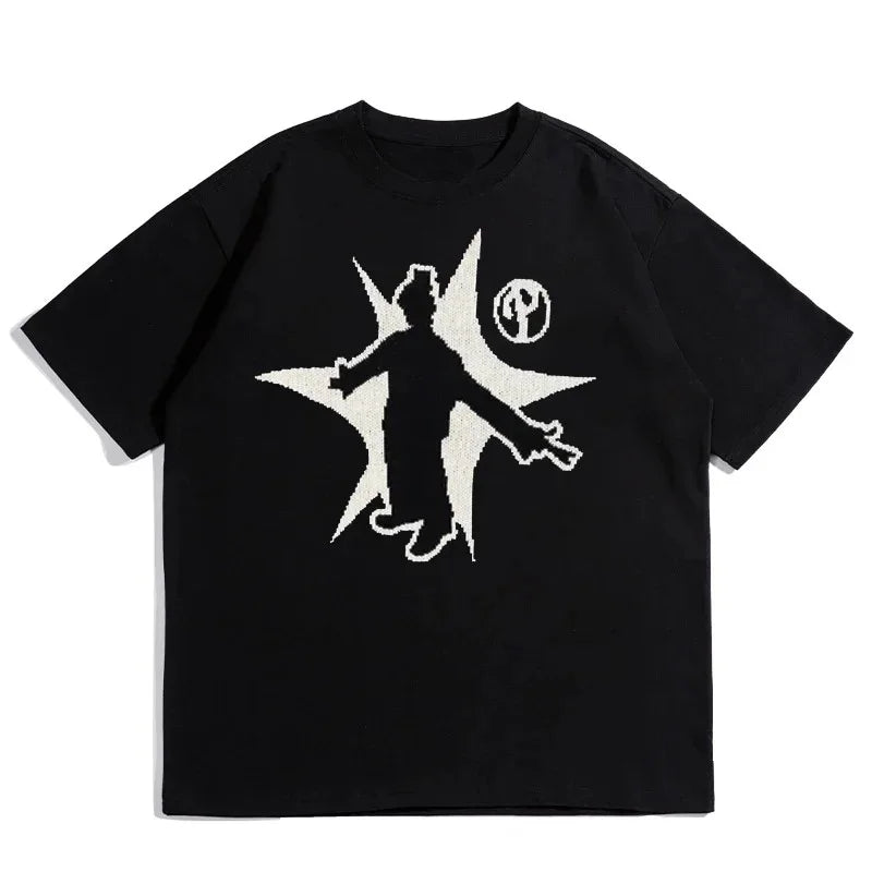 Harajuku Aesthetics Funny Graphic Print Y2K Top Short Sleeve Casual Loose Hiphop Punk Goth Streetwear T Shirt 