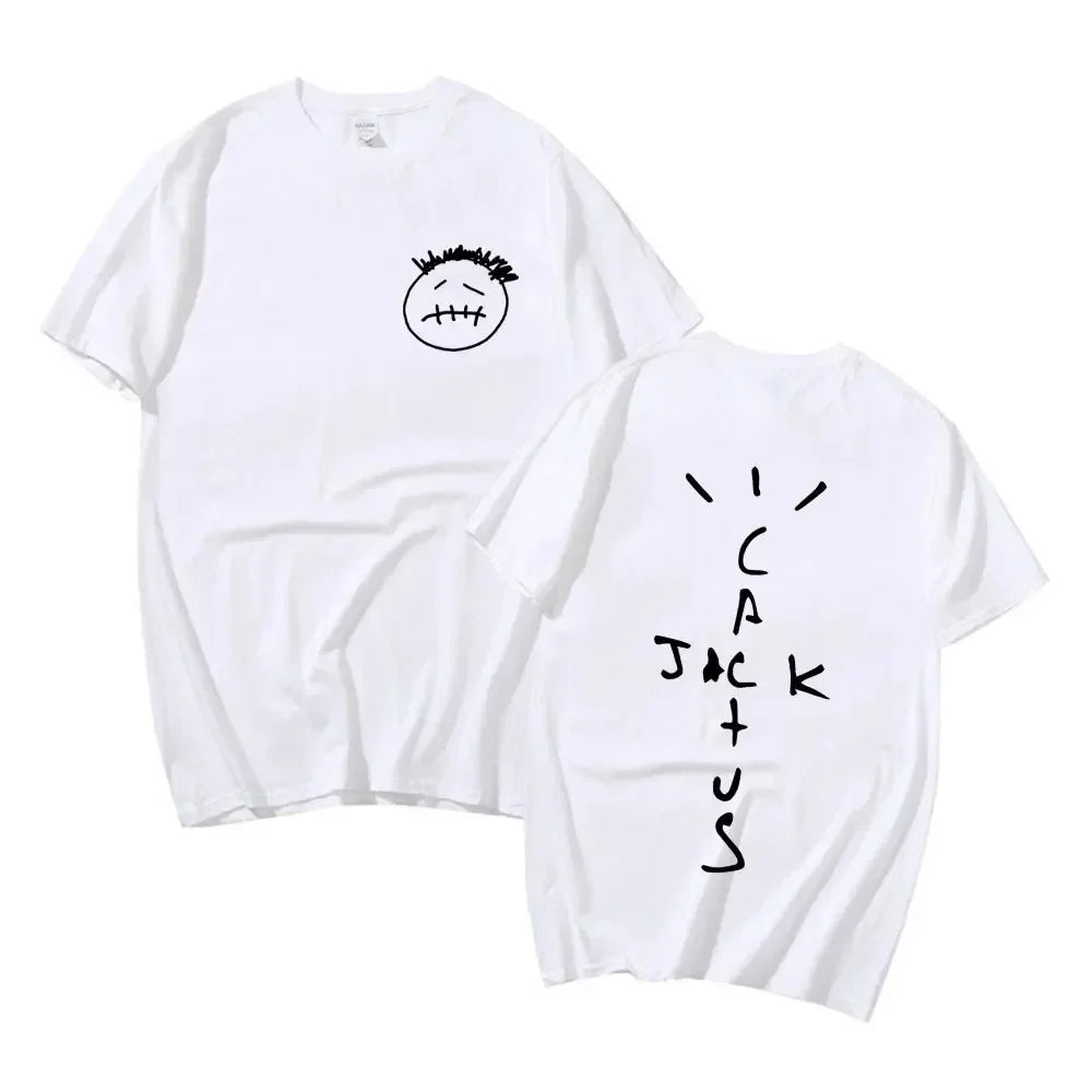 Rapper Cactus Jack Music Album T Shirts Men Women Fashion Hip Hop T Shirt Casual 100% Cotton Short Sleeve T-shirt Oversized Tops