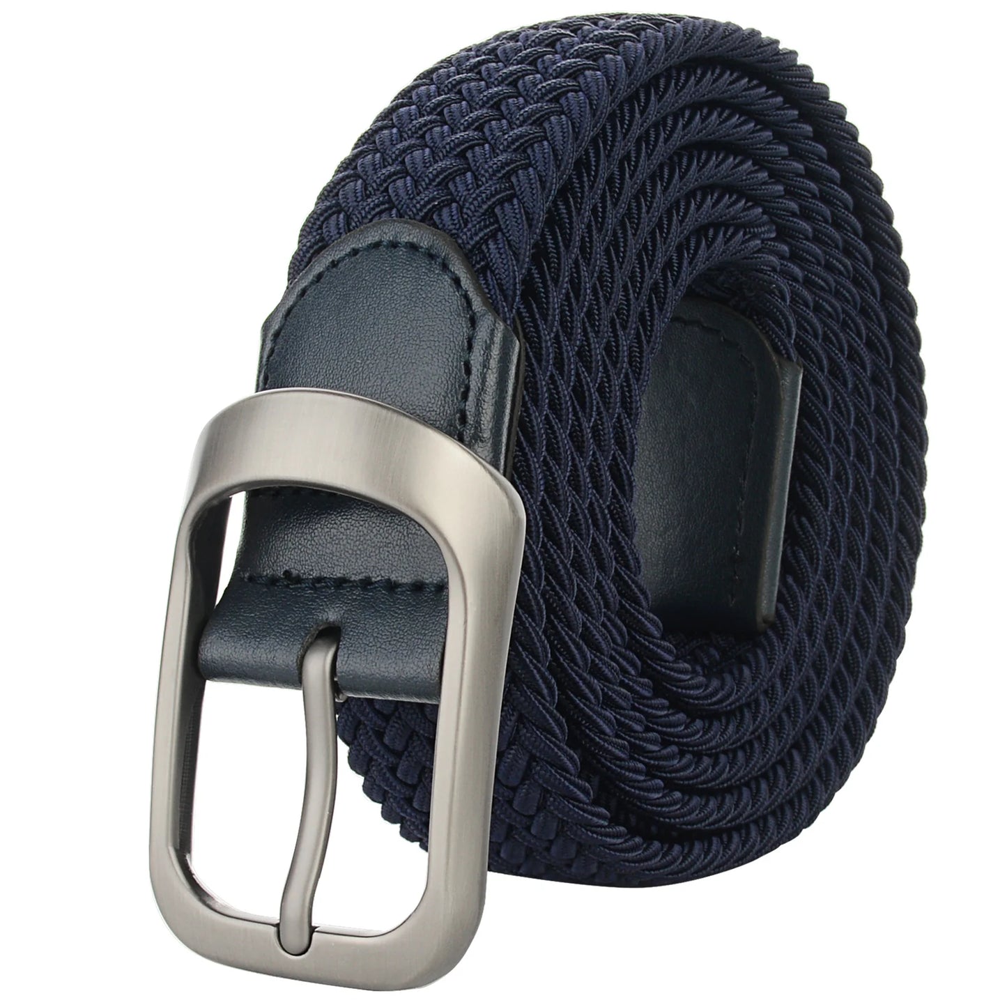 Drizzte Plus Size Belt 120cm To 190cm Large Big Mens Elastic Stretch Braided Casual Dress Black