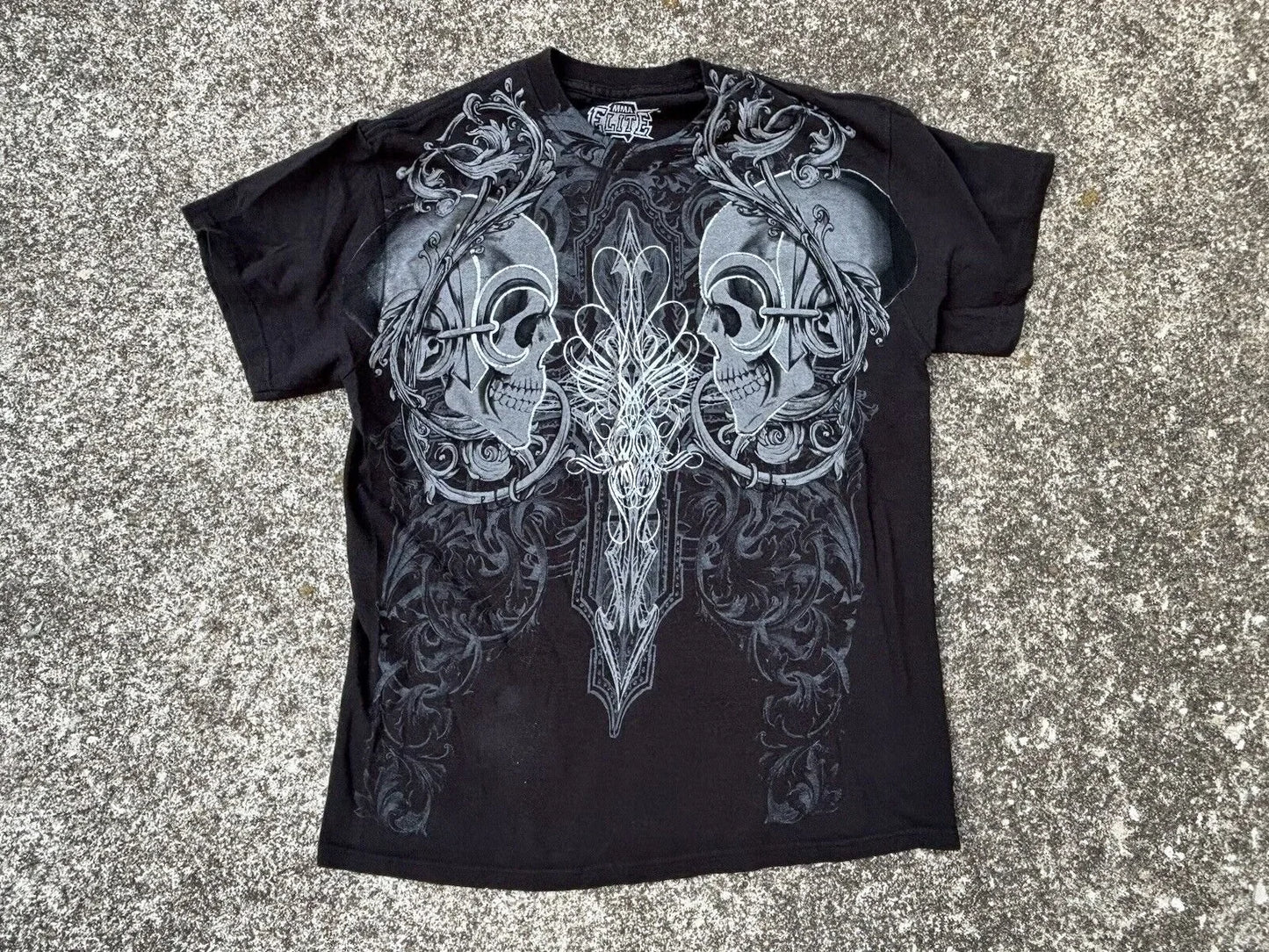 New Harajuku Summer Casual Retro Hip-Hop Grunge Skull Cross Pattern Men's T-shirt Retro Fashion Street Wind Short-Sleeved Tops