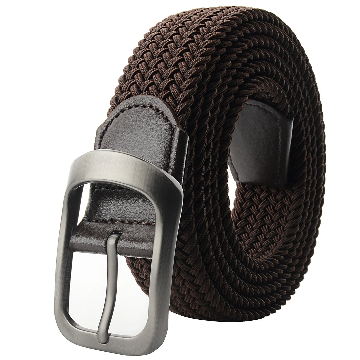 Drizzte Plus Size Belt 120cm To 190cm Large Big Mens Elastic Stretch Braided Casual Dress Black