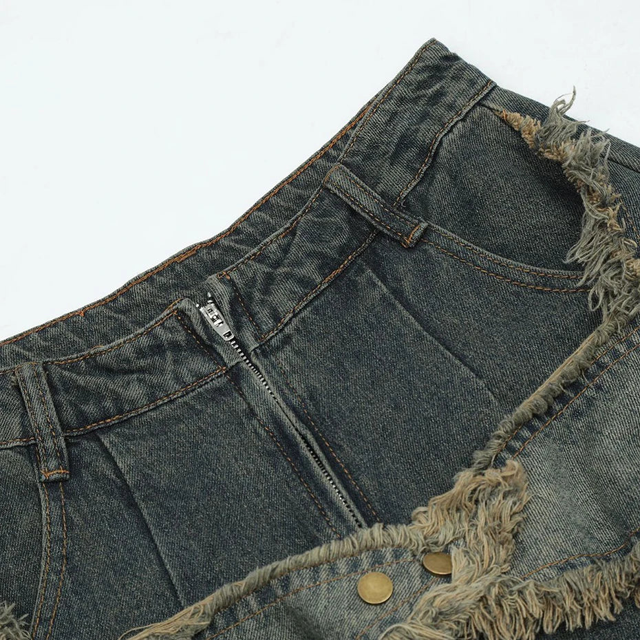 Vintage Baggy Jeans Star Patchwork Loose Straight Denim Pants 2023 New Men Hip Hop Streetwear Jeans
