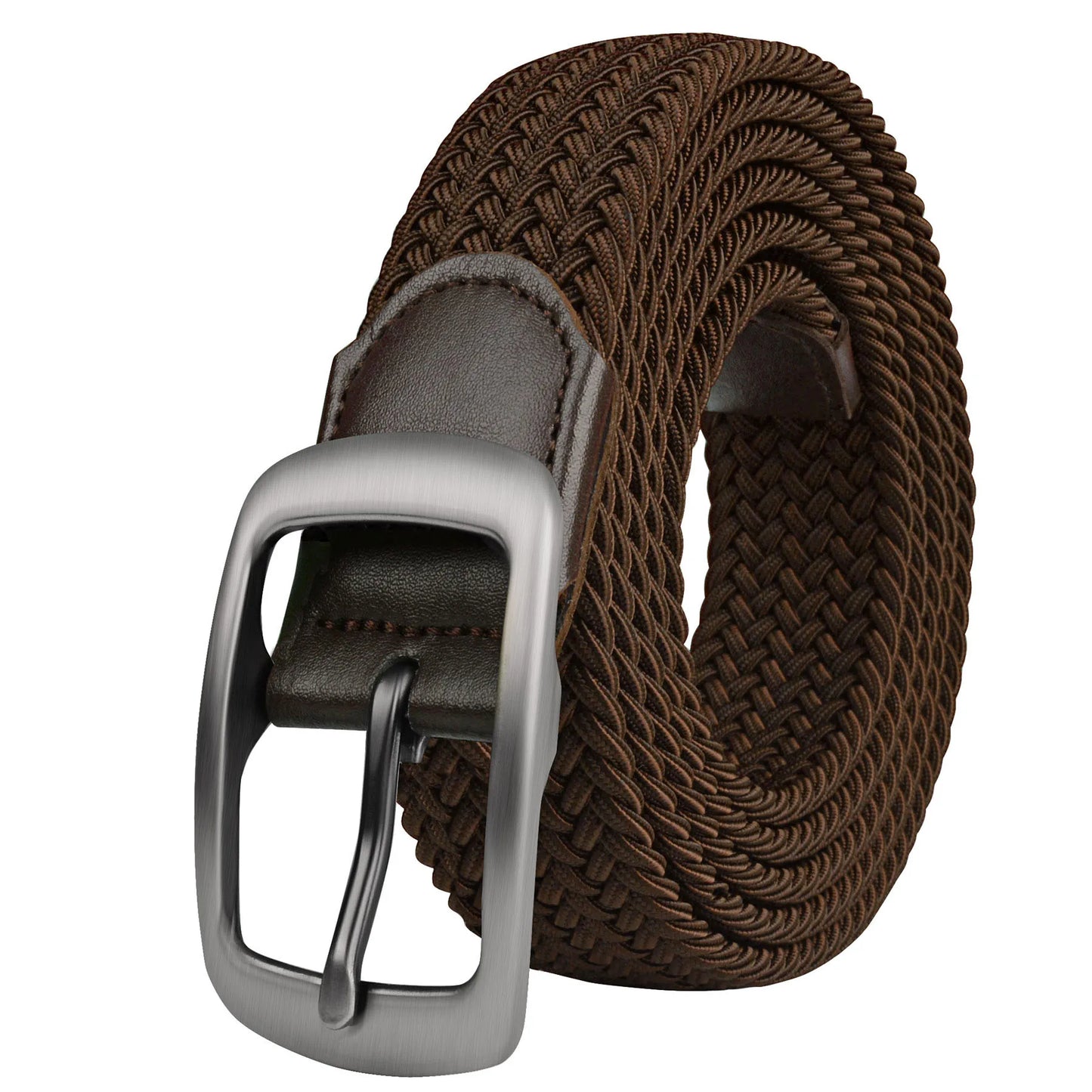 Drizzte Plus Size Belt 120cm To 190cm Large Big Mens Elastic Stretch Braided Casual Dress Black