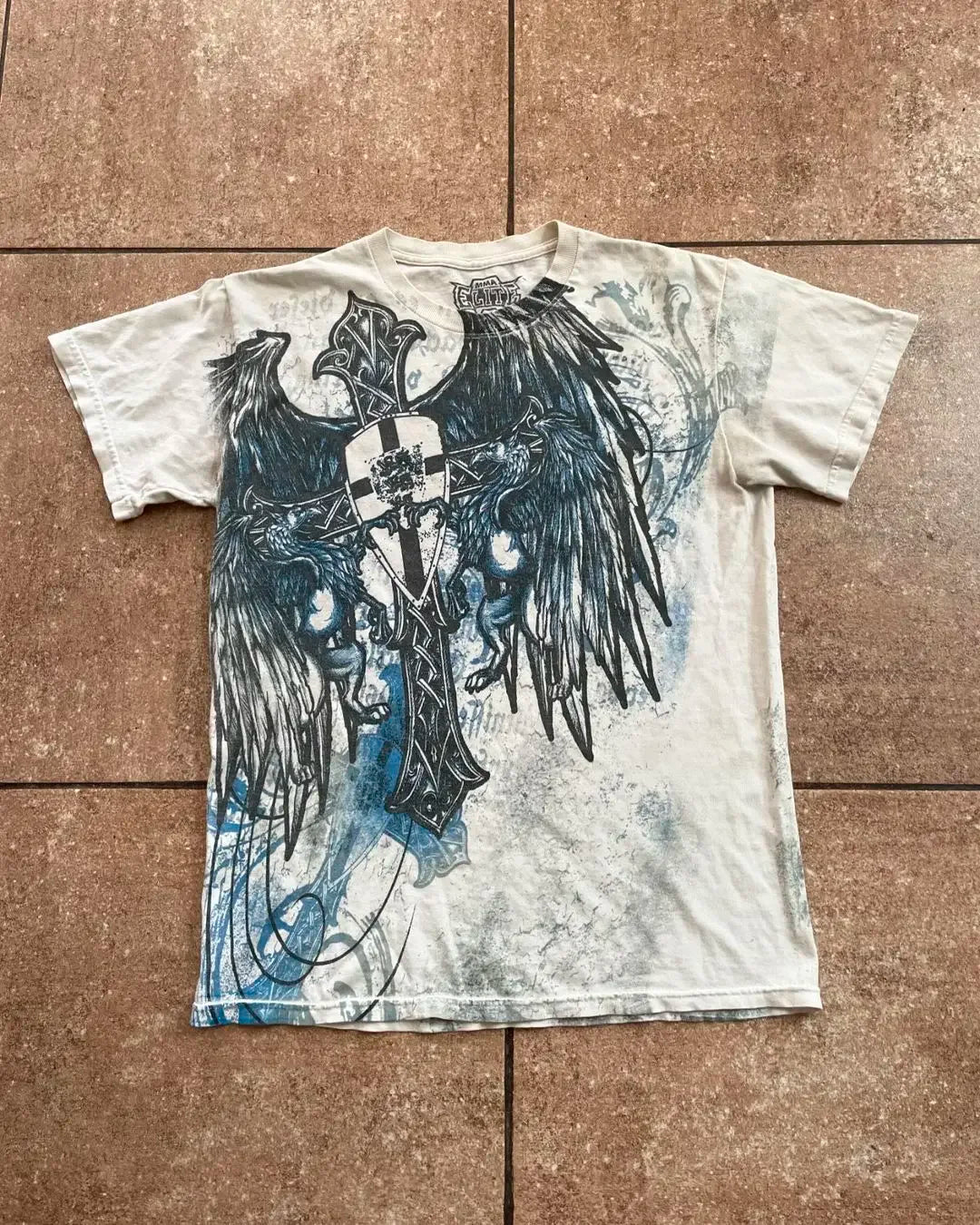 Y2K Affliction T shirt New Harajuku Hip Hop Round Neck Oversized T shirt Men Women Short Sleeved Goth Clothing Tops Streetwear