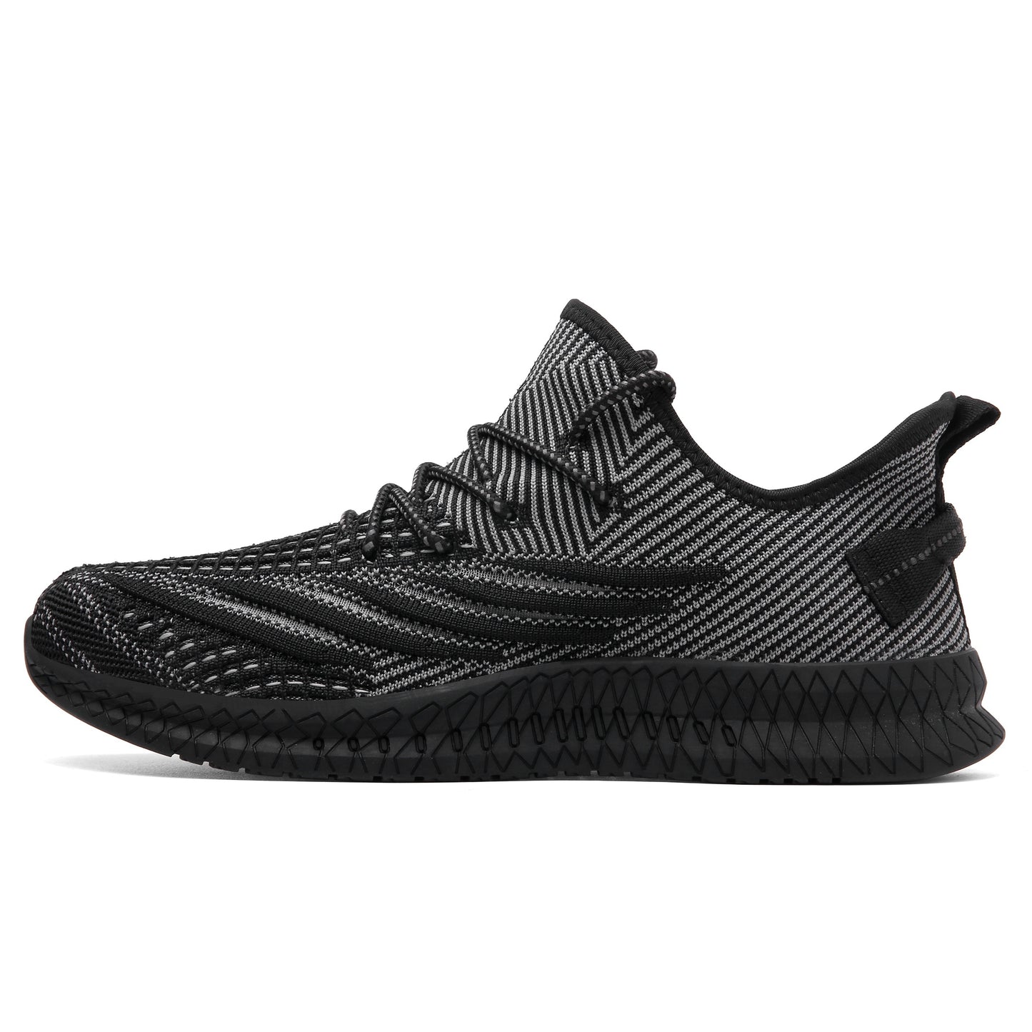 Plus Size Men's Trendy Woven Knit Breathable Sneakers, Comfy Non Slip Durable Lace Up Shoes For Men's Outdoor Activities