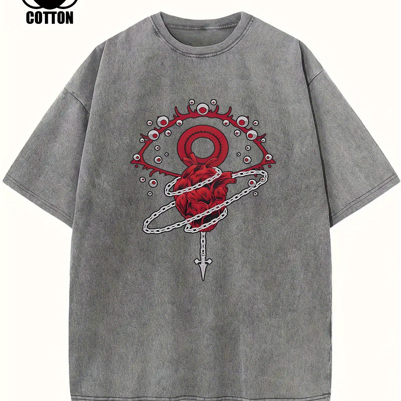 Pure Cotton Vintage Trendy Brand T-shirt, Short Sleeved Round Neck T-shirt, with A Certain Thickness Suitable for Summer Wearing T-shirt