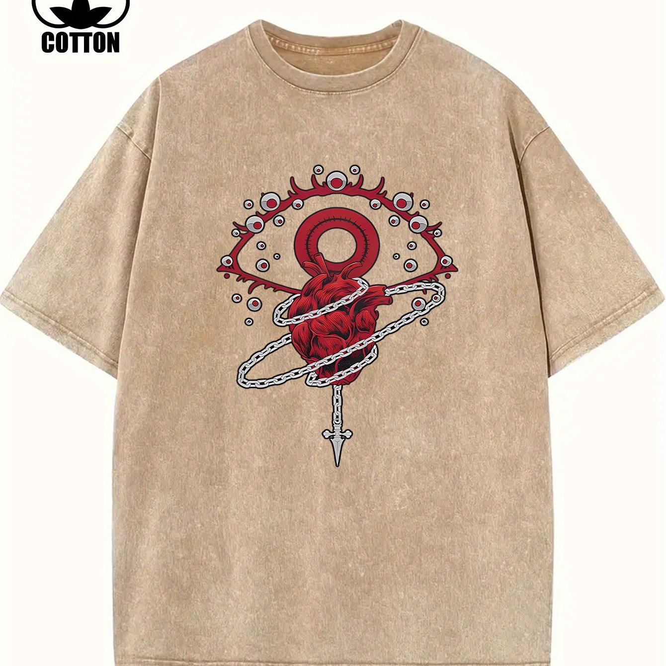Pure Cotton Vintage Trendy Brand T-shirt, Short Sleeved Round Neck T-shirt, with A Certain Thickness Suitable for Summer Wearing T-shirt