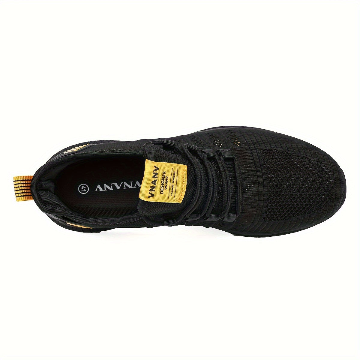 Plus Size Men's Trendy Woven Knit Breathable Sneakers, Comfy Non Slip Durable Lace Up Shoes For Men's Outdoor Activities