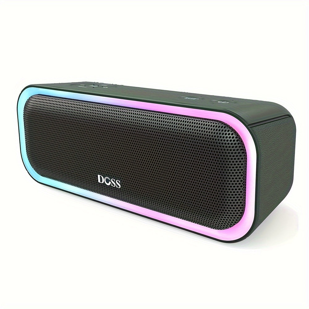 DOSS Wireless Speaker, SoundBox Pro, Wireless 5.0 with 20W Stereo Sound, Active Extra Bass, Ture Wireless Stereo Pairing, Beat-Driven Lights, 20 Hours Playtime, Portable Speaker for Indoor Outdoor