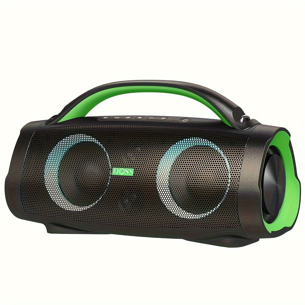 DOSS Extreme Boom+ Portable Speaker with Wireless 5. 3, 100W Stereo Sound, Rich Bass, 20H Playtime, Built-in Power Bank, Mixed Color Light, Outdoor Speaker for Camping, Pool, Beach, Yard