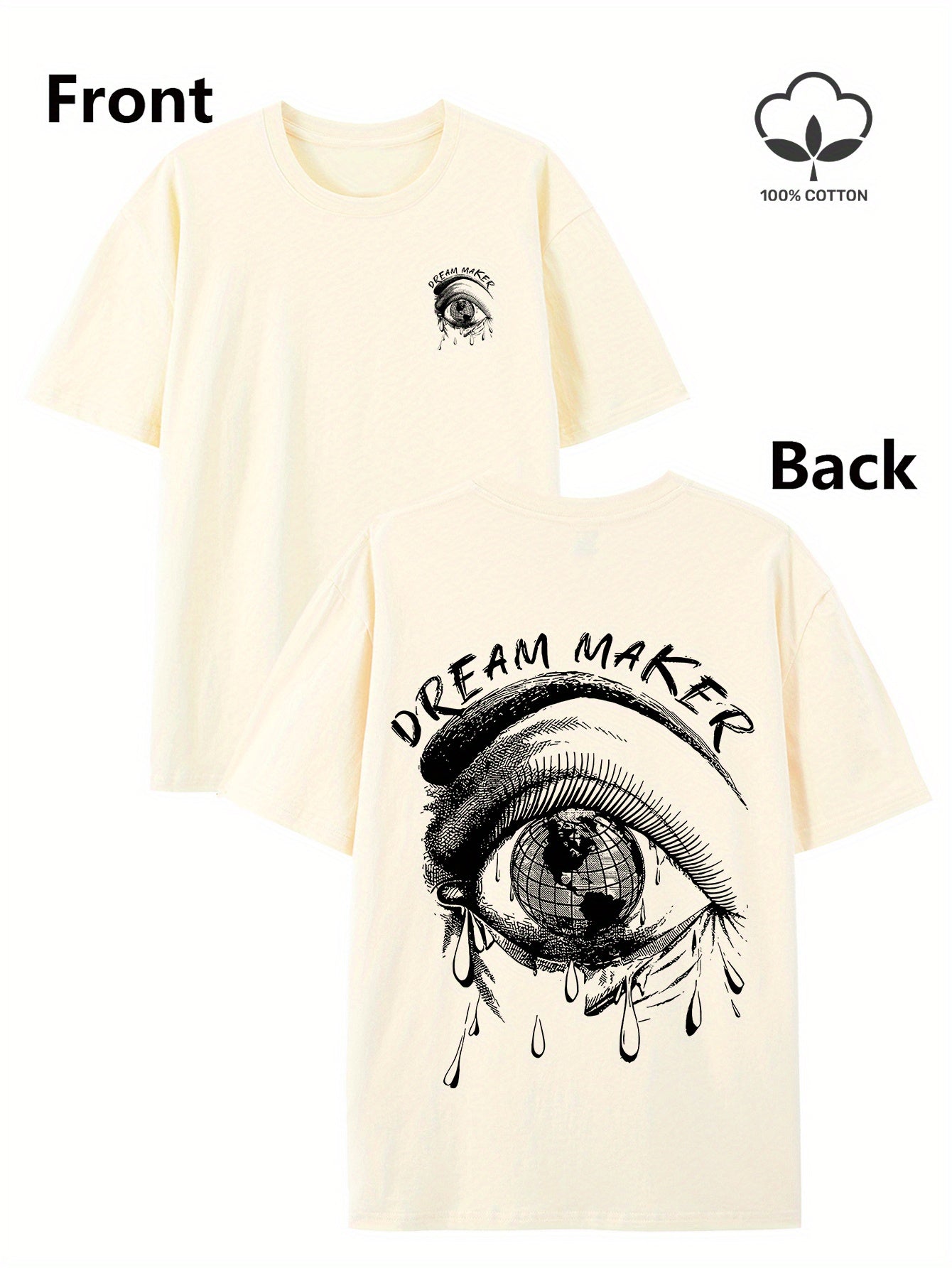 OREAM MAKER Print Tee Shirt, Tees for Men, Casual Short Sleeve T-shirt for Summer