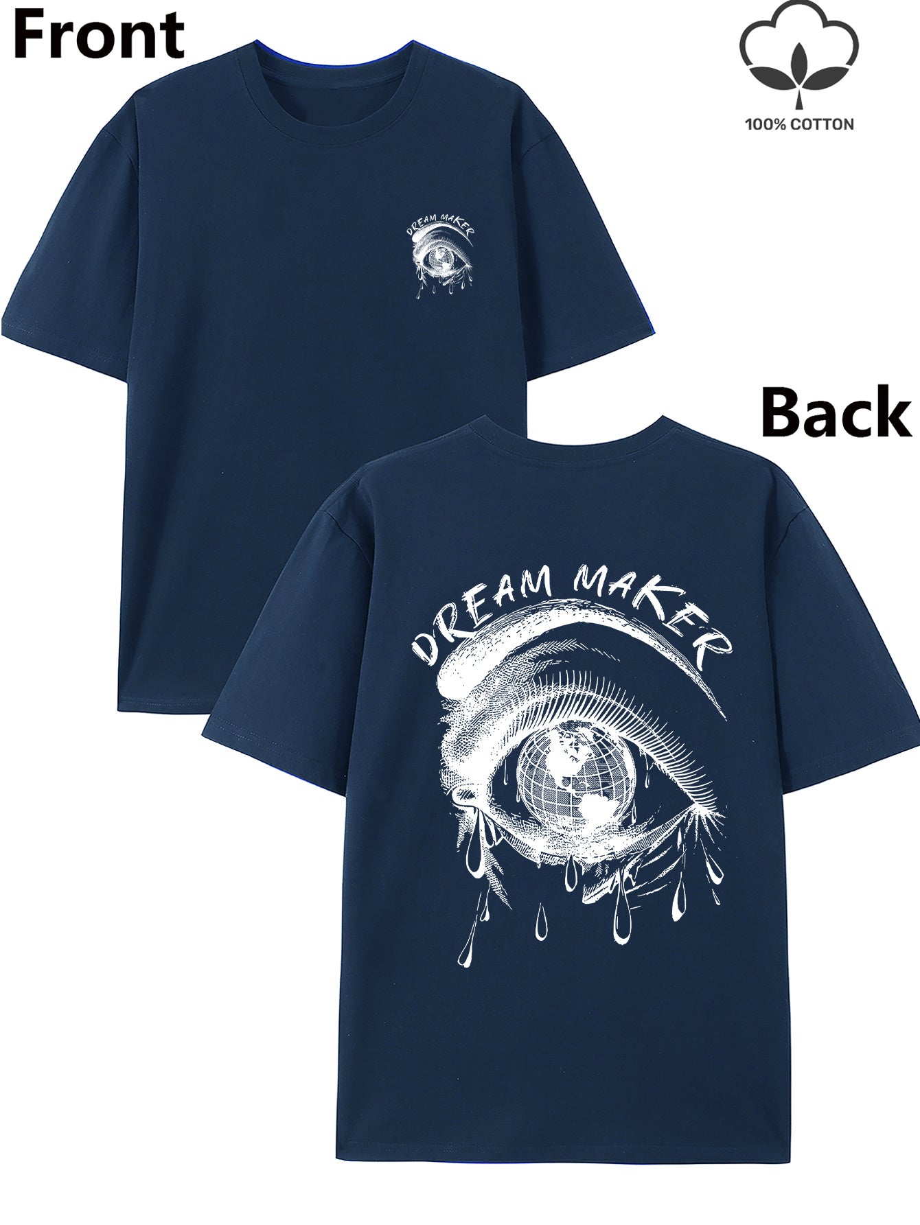 OREAM MAKER Print Tee Shirt, Tees for Men, Casual Short Sleeve T-shirt for Summer