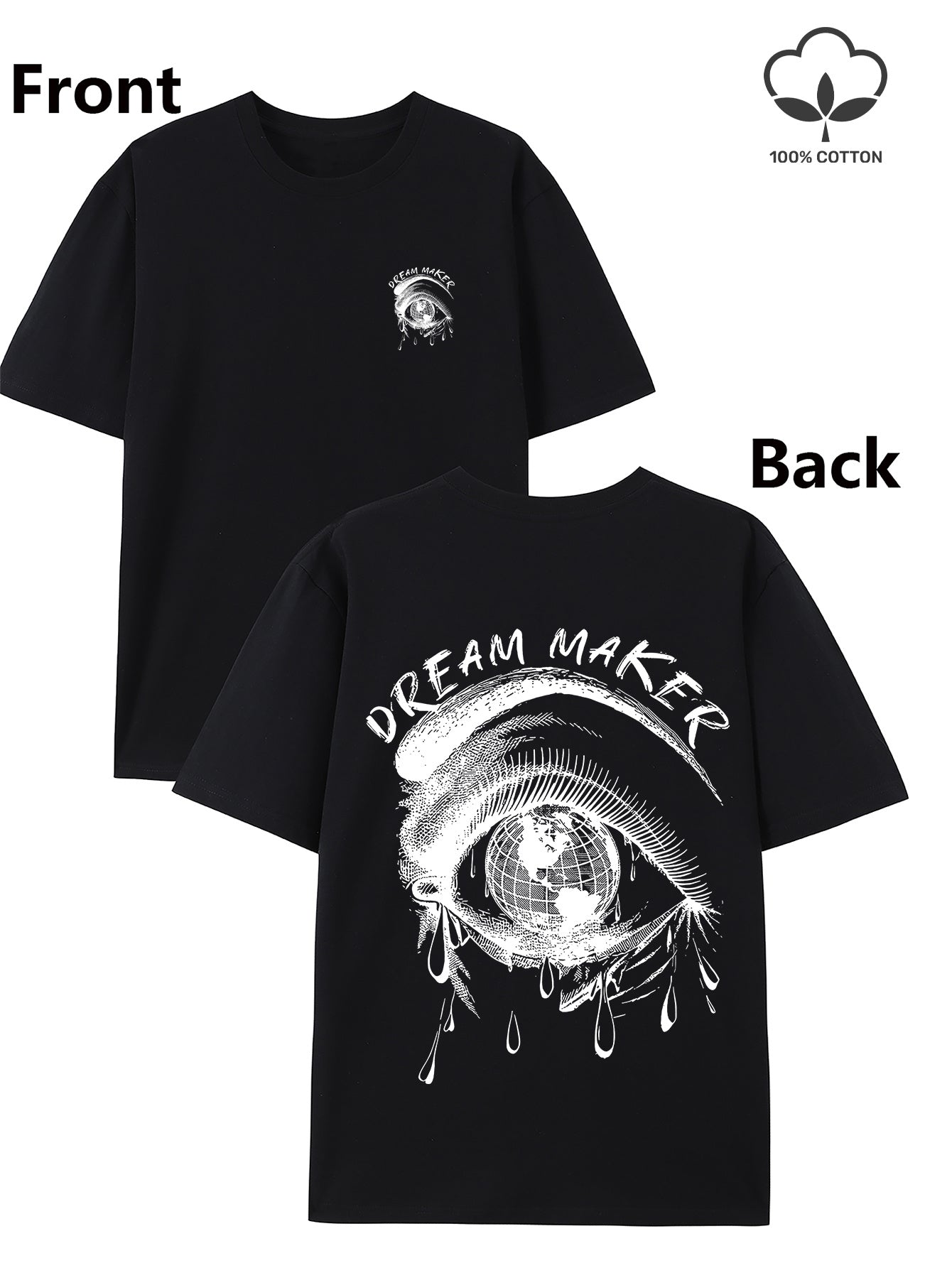 OREAM MAKER Print Tee Shirt, Tees for Men, Casual Short Sleeve T-shirt for Summer