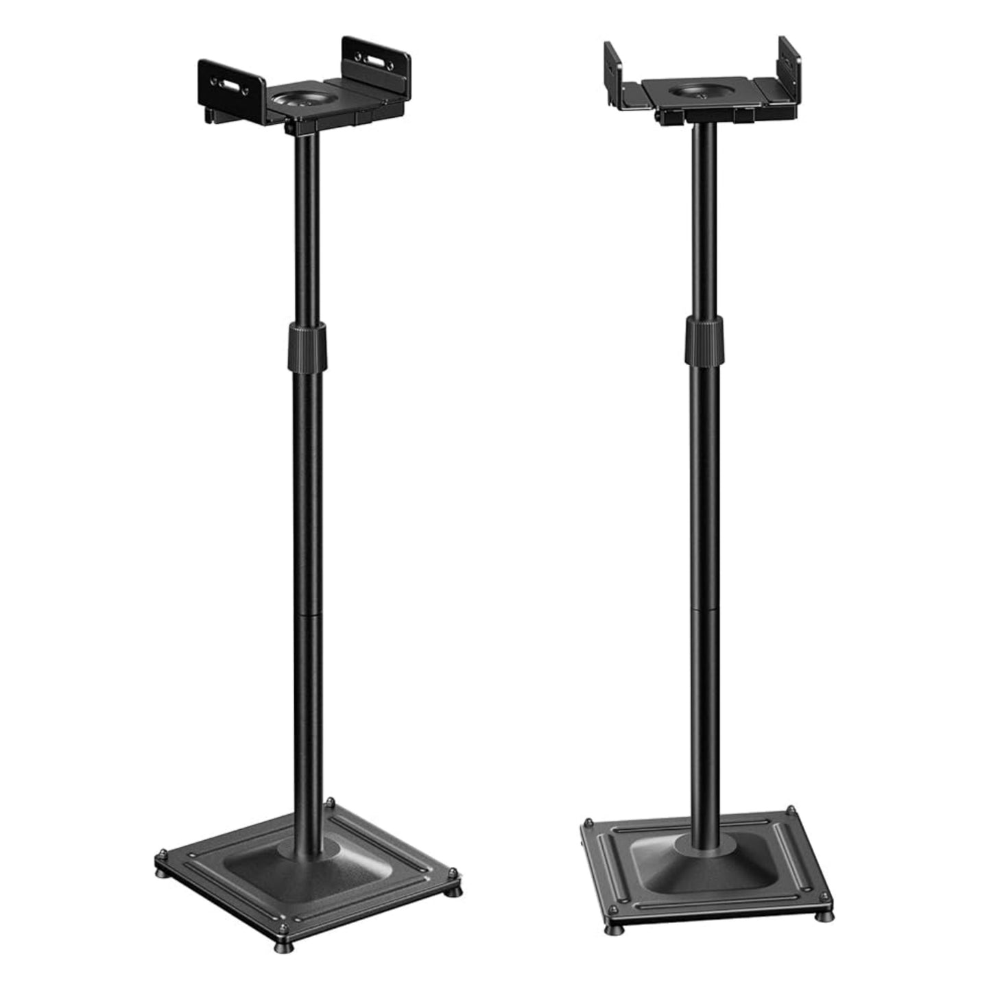 Universal Speaker Stands Height Adjustable Extend 33.3‘’-45.1" Compatible with Satellite Speakers & Bookshelf Speakers up to 11lbs-1 Pair PSSS2 Black