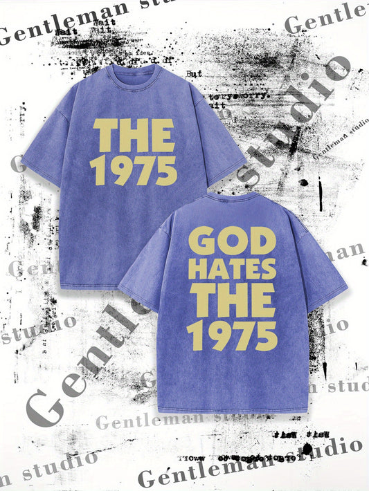 THE 1975 Print Tee Shirt, Tees for Men, Casual Short Sleeve T-shirt for Summer A Piece of Pure Cotton Washed with Water