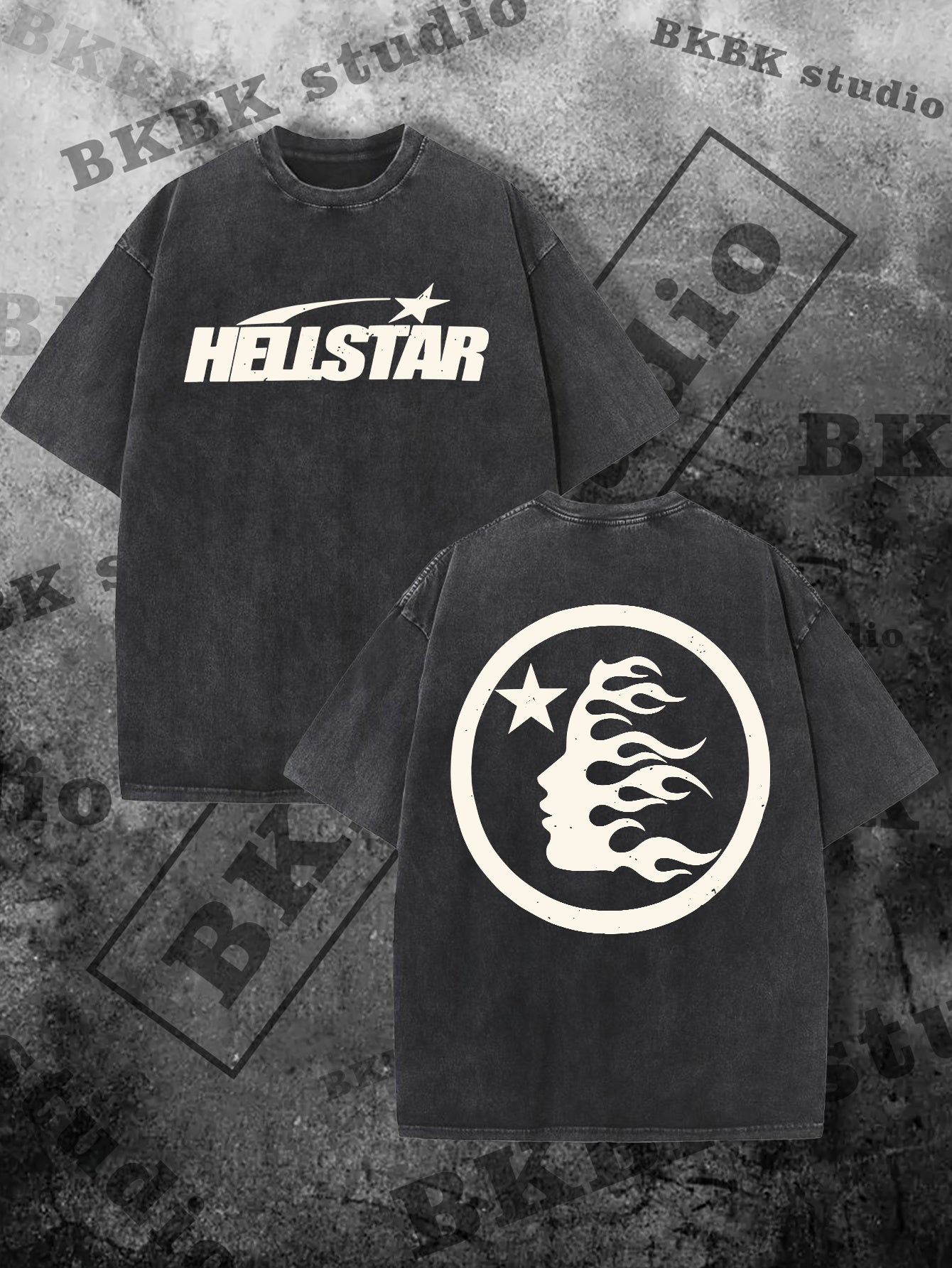 HELLSTAR Print Tee Shirt, Tees for Men, Casual Short Sleeve T-shirt for Summer