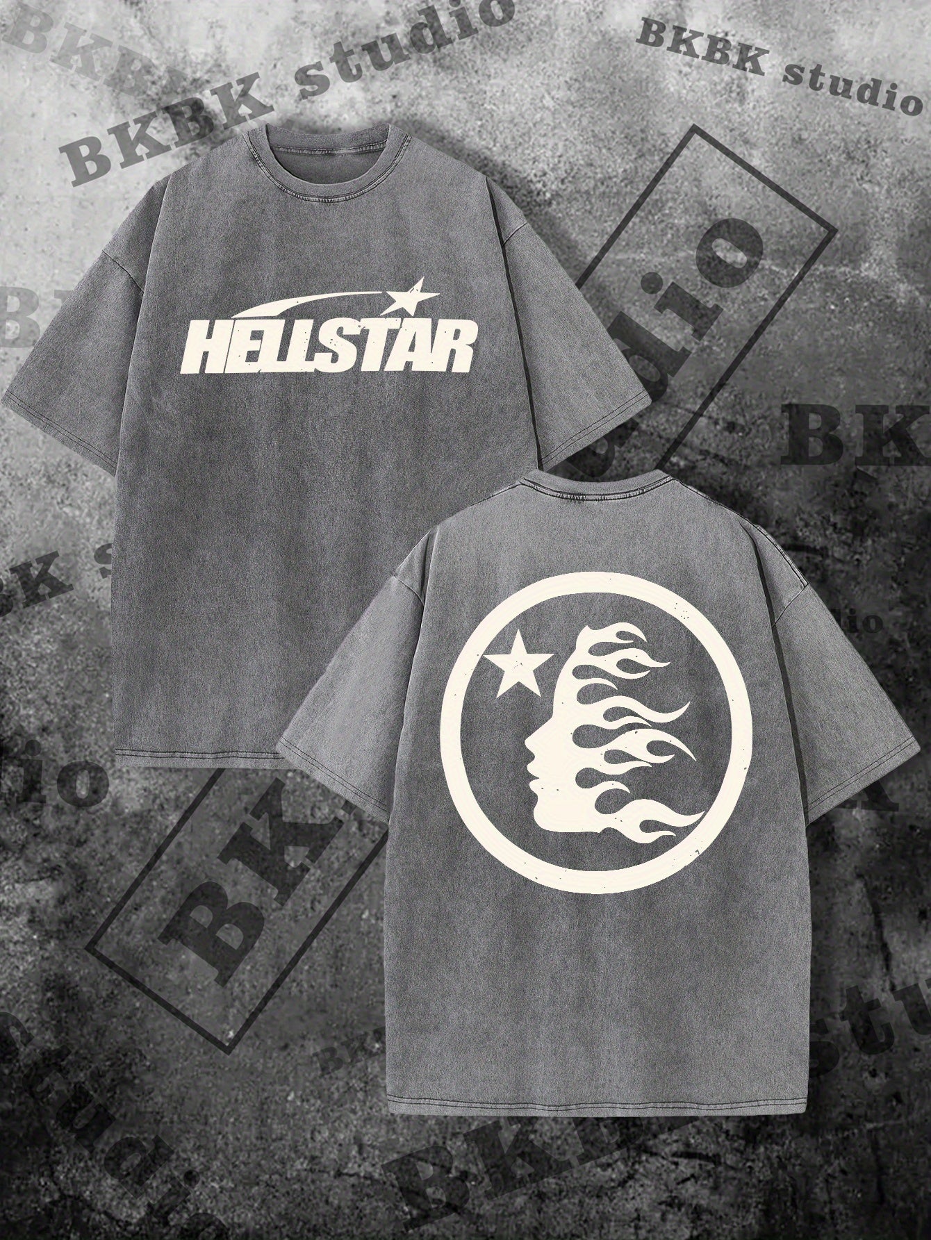 HELLSTAR Print Tee Shirt, Tees for Men, Casual Short Sleeve T-shirt for Summer