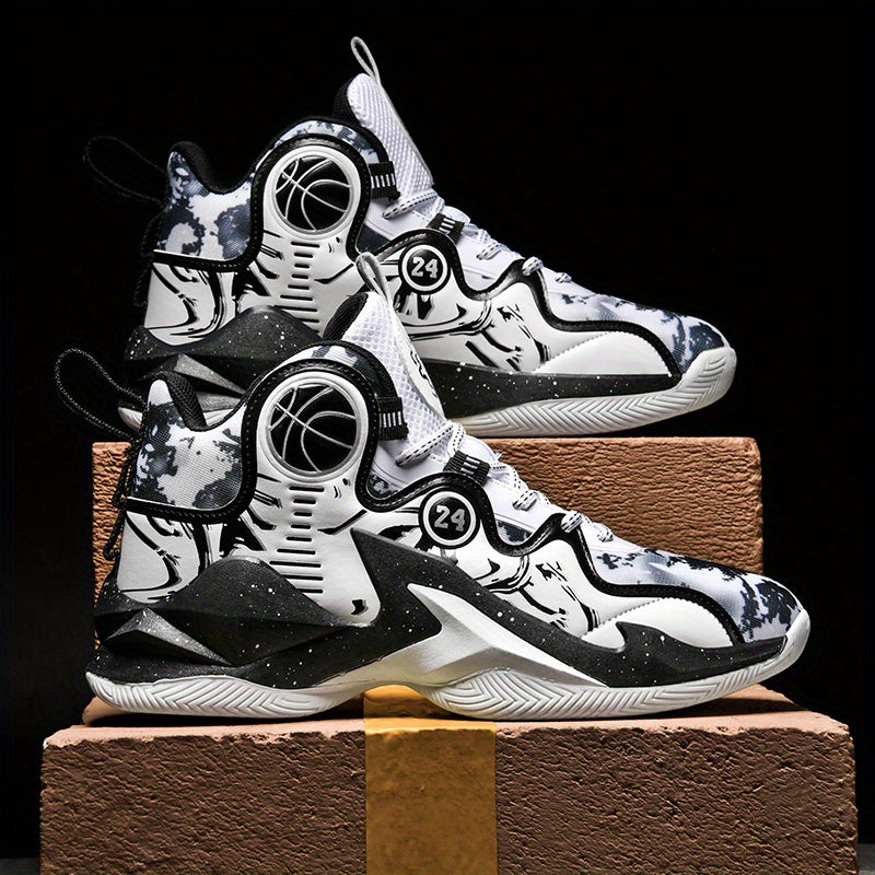 Men' s basketball shoes breathable and non slip outdoor fashion graffiti training shoes sports shoes