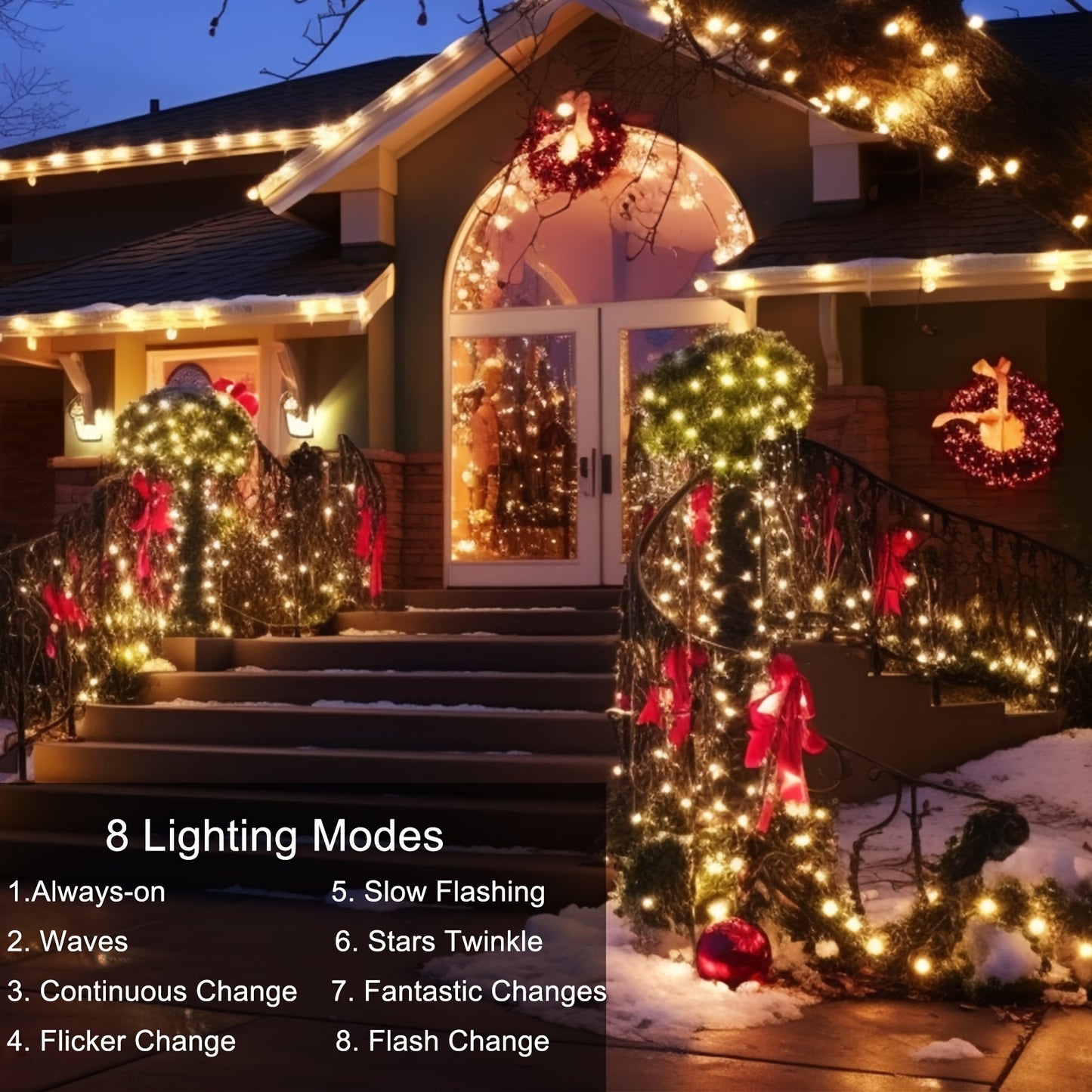 Solar-Powered LED String Lights for Outdoor Decor - 40/105ft, 100/300 LEDs with 8 Modes,, Perfect for Patio, Tree, Balcony, Gazebo & Autumn Festival Parties