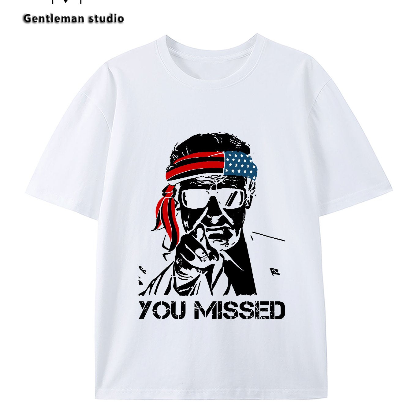 YOU MISSED Print Tee Shirt, Tees for Men, Casual Short Sleeve T-shirt for Summer