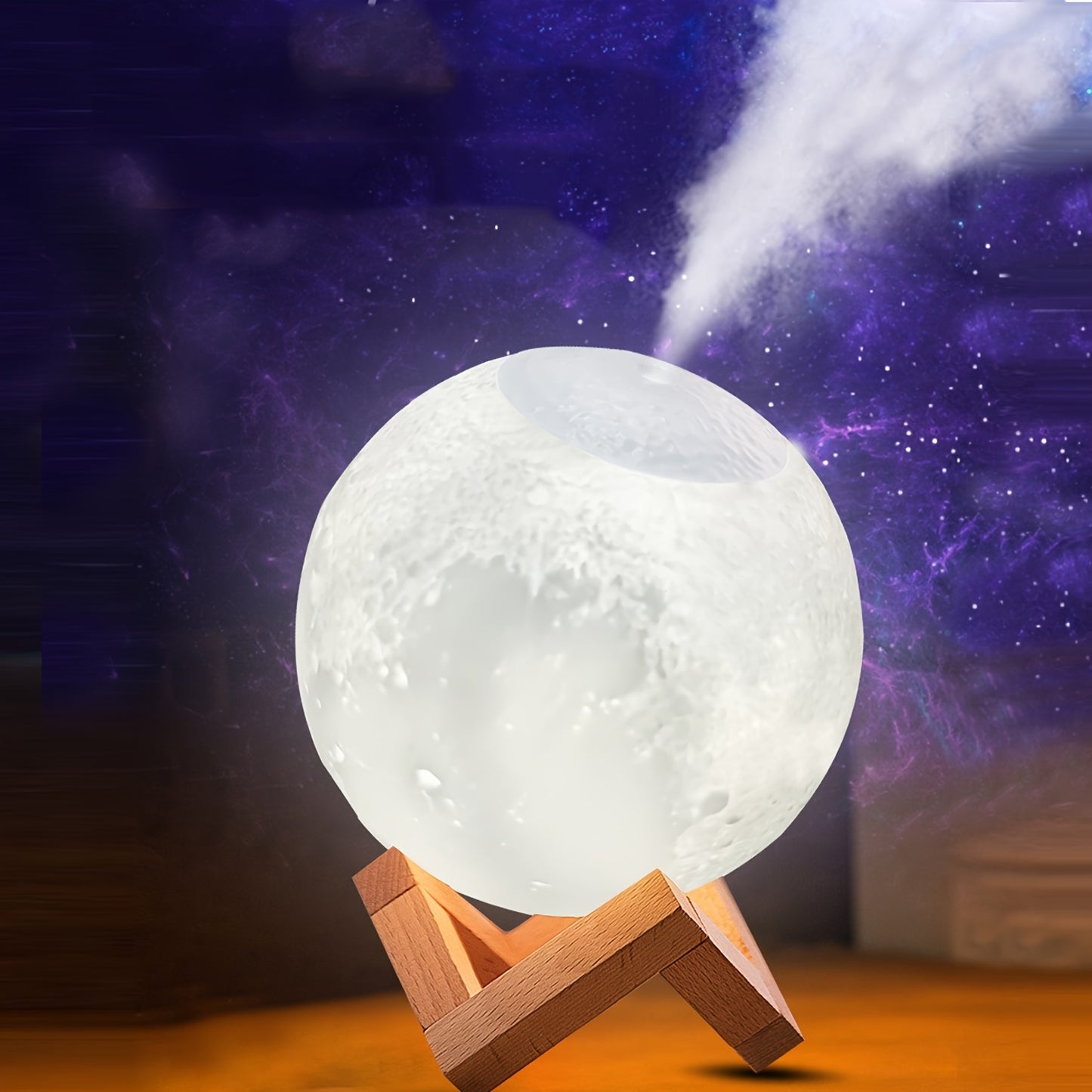 USB Moon Lamp with Aromatherapy & Humidifier - LED Night Light for Bedroom and Office Desk