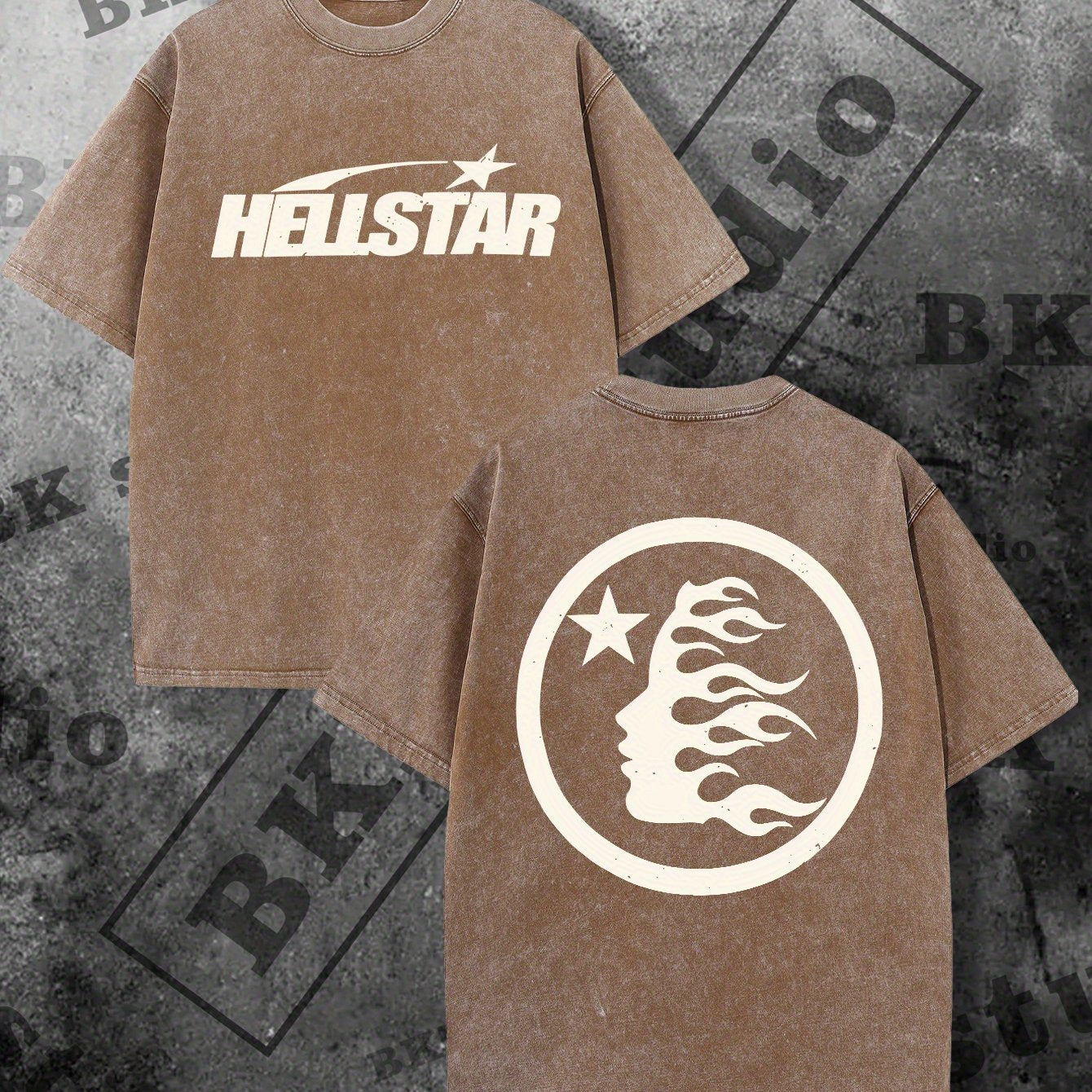 HELLSTAR Print Tee Shirt, Tees for Men, Casual Short Sleeve T-shirt for Summer