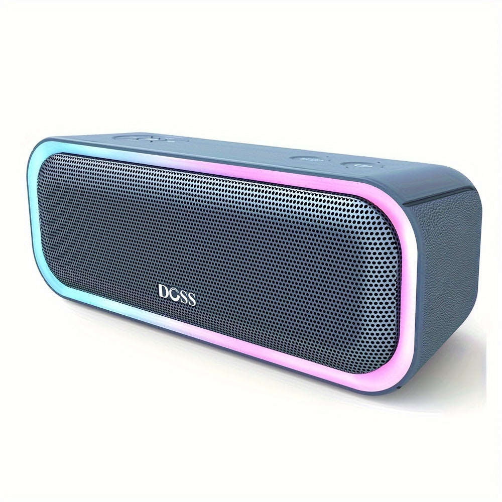 DOSS Wireless Speaker, SoundBox Pro, Wireless 5.0 with 20W Stereo Sound, Active Extra Bass, Ture Wireless Stereo Pairing, Beat-Driven Lights, 20 Hours Playtime, Portable Speaker for Indoor Outdoor