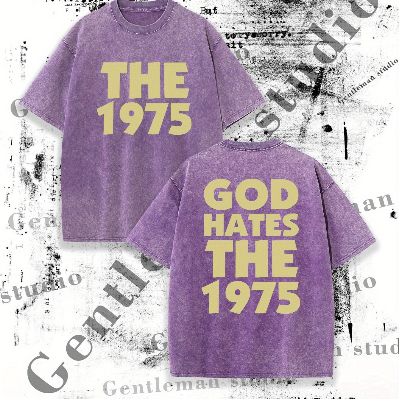 THE 1975 Print Tee Shirt, Tees for Men, Casual Short Sleeve T-shirt for Summer A Piece of Pure Cotton Washed with Water