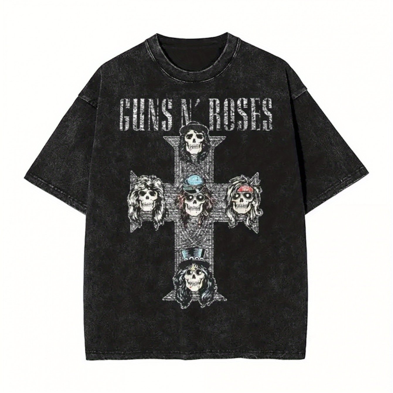 Guns N' Roses Vintage-Inspired Cotton T-Shirt - Hip Hop Streetwear for Men & Women, Short Sleeve, Round Neck, Machine Washable