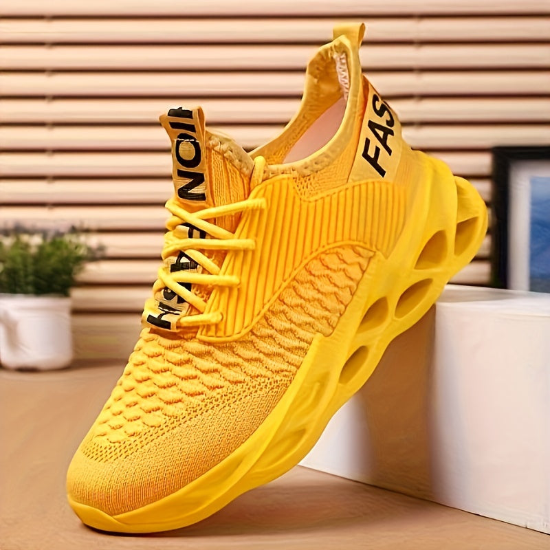 Men's Running Shoes Blade Non Slip Fashion Sneakers Breathable Mesh Soft Sole Casual Athletic Walking Shoes