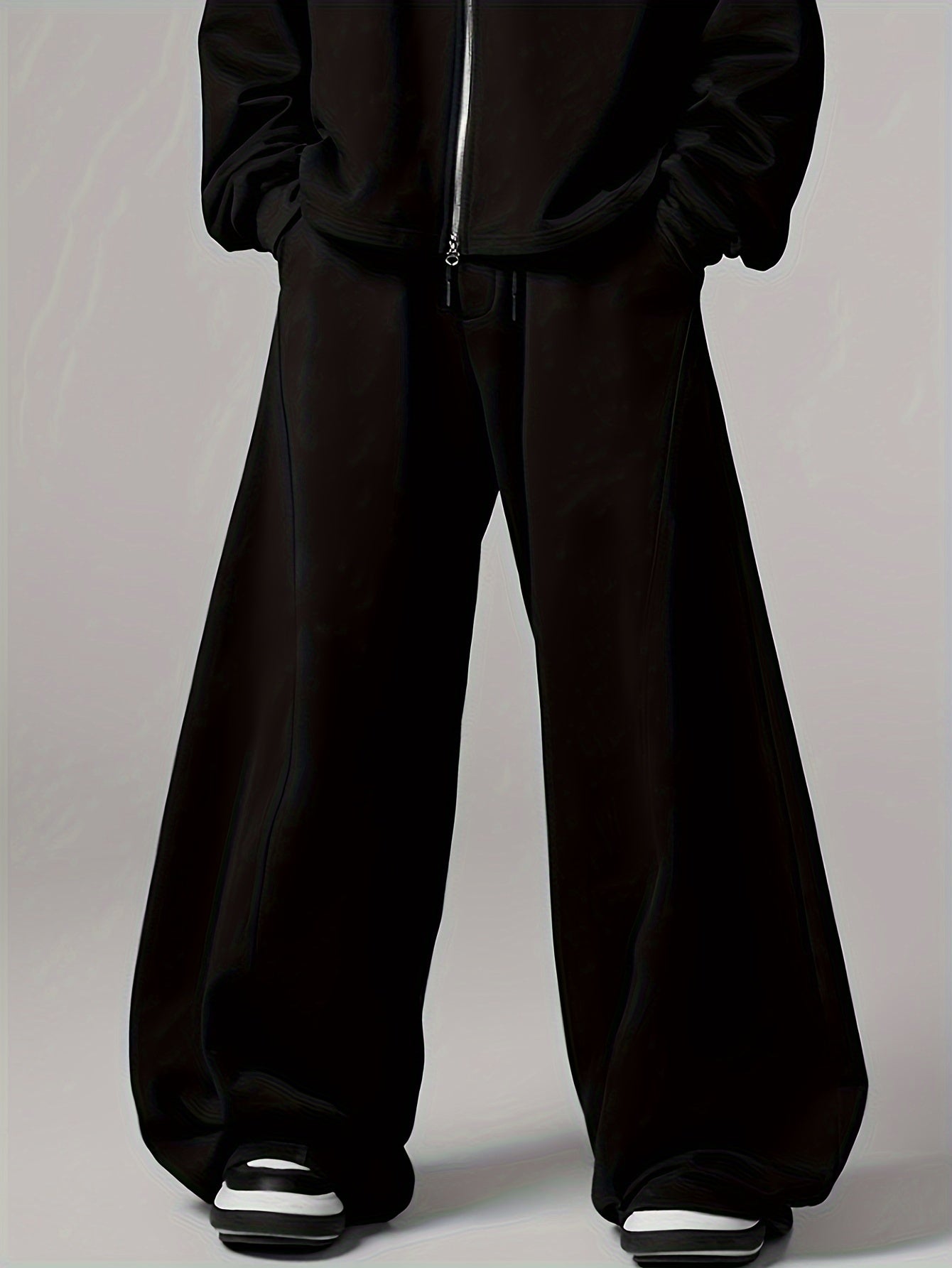 Men's Casual Loose Fit Wide Leg Sweatpants, Lightweight Comfy Pants For Sport And Casual Wear