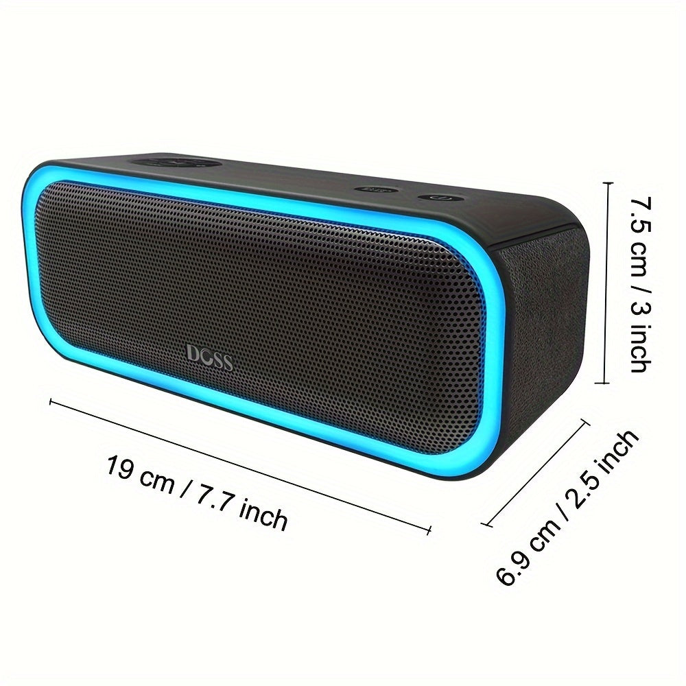 DOSS Wireless Speaker, SoundBox Pro, Wireless 5.0 with 20W Stereo Sound, Active Extra Bass, Ture Wireless Stereo Pairing, Beat-Driven Lights, 20 Hours Playtime, Portable Speaker for Indoor Outdoor