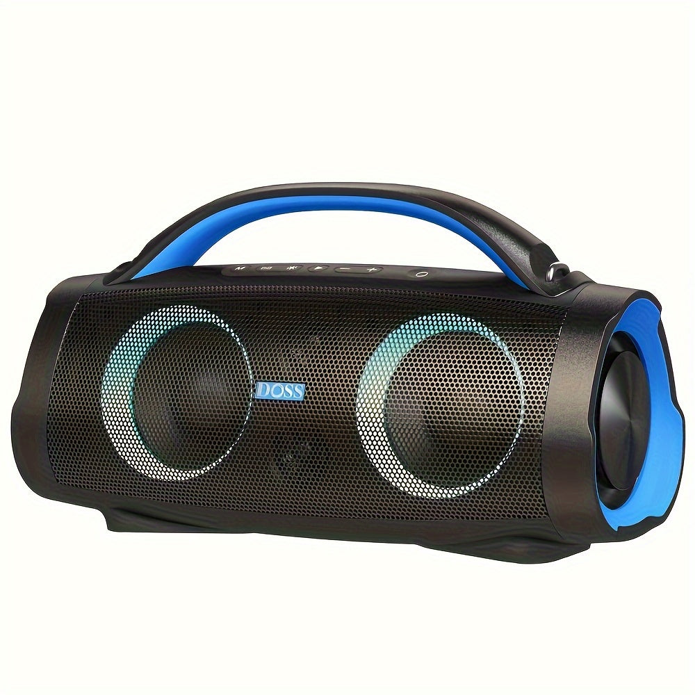 DOSS Extreme Boom+ Portable Speaker with Wireless 5. 3, 100W Stereo Sound, Rich Bass, 20H Playtime, Built-in Power Bank, Mixed Color Light, Outdoor Speaker for Camping, Pool, Beach, Yard