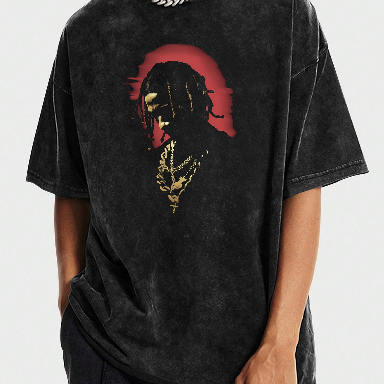 Pure Cotton Vintage Trendy Brand T-shirt, Short Sleeved Round Neck T-shirt, with A Certain Thickness Suitable for Summer Wearing T-shirt