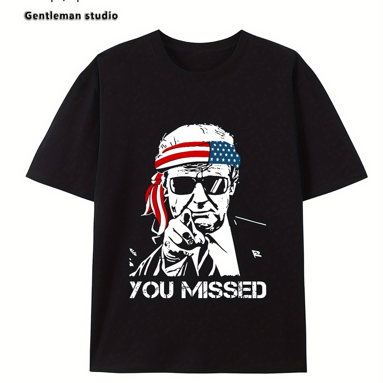 YOU MISSED Print Tee Shirt, Tees for Men, Casual Short Sleeve T-shirt for Summer