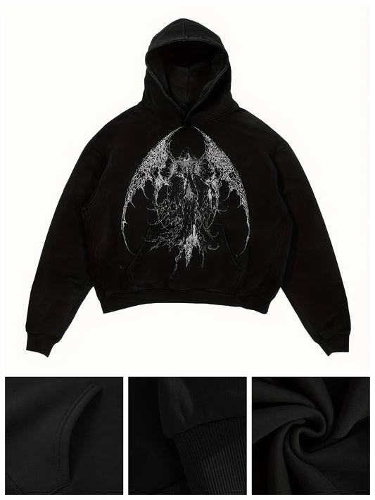 1pc Y2K Style Women's Hoodie with Anime Print, Casual Long Sleeve Pullover with Kangaroo Pocket, 100% Polyester Knit Hooded Sweatshirt for All Seasons