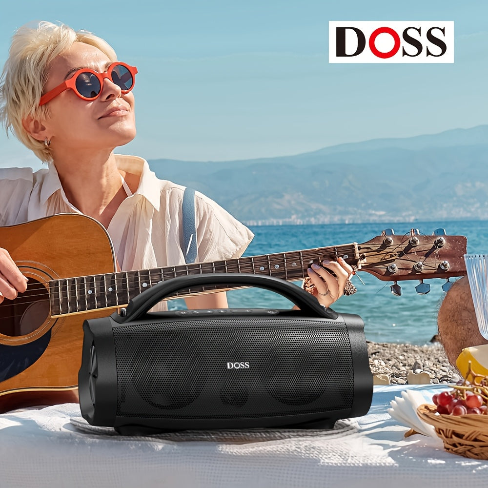 DOSS Portable Loud Speaker, Extreme Boom Pro, Wireless 5.3 with 100W Stereo Sound, Extra Bass, Wireless Stereo Pairing, 20 Hours Playtime, Party-Sync Led Lights, Built-in 10400 mAh Power Bank, Outdoor Speaker for Camping, Poo