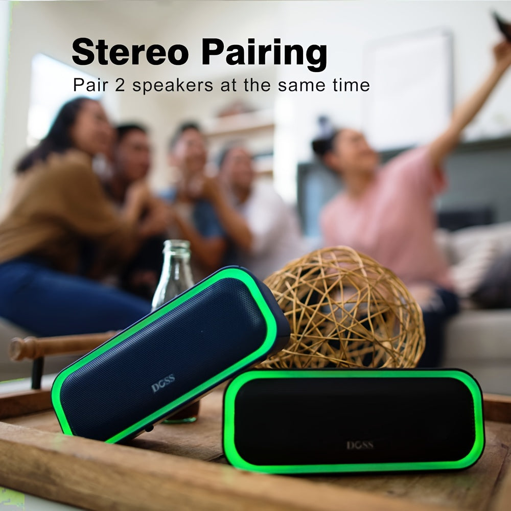 DOSS Wireless Speaker, SoundBox Pro, Wireless 5.0 with 20W Stereo Sound, Active Extra Bass, Ture Wireless Stereo Pairing, Beat-Driven Lights, 20 Hours Playtime, Portable Speaker for Indoor Outdoor